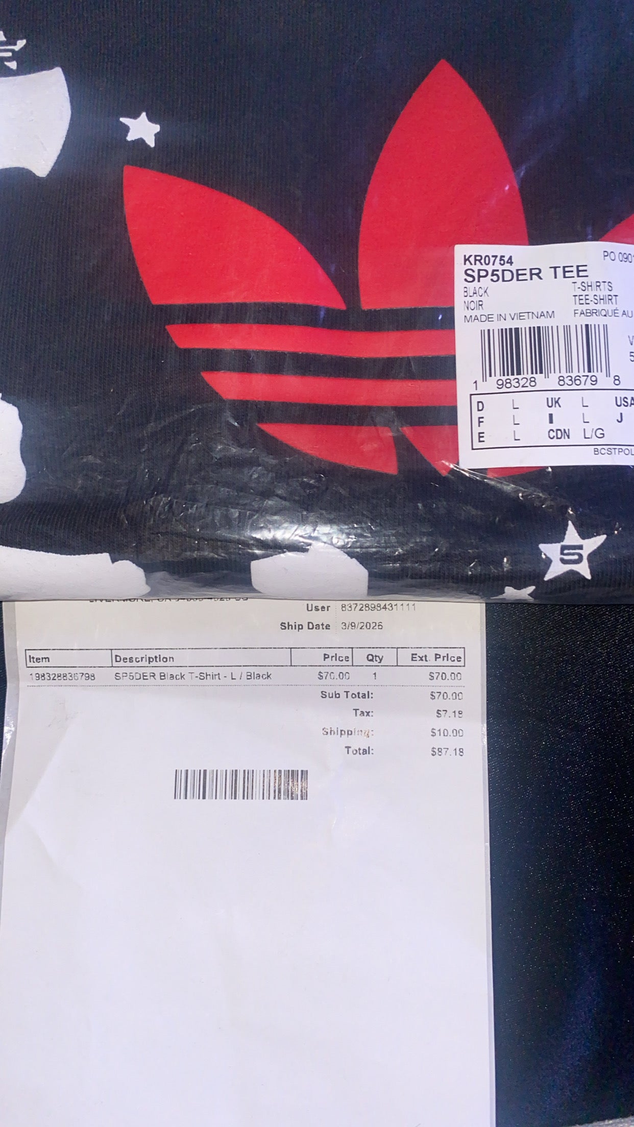 Sp5der x Adidas 'I Love Sp5der' Tee - Black