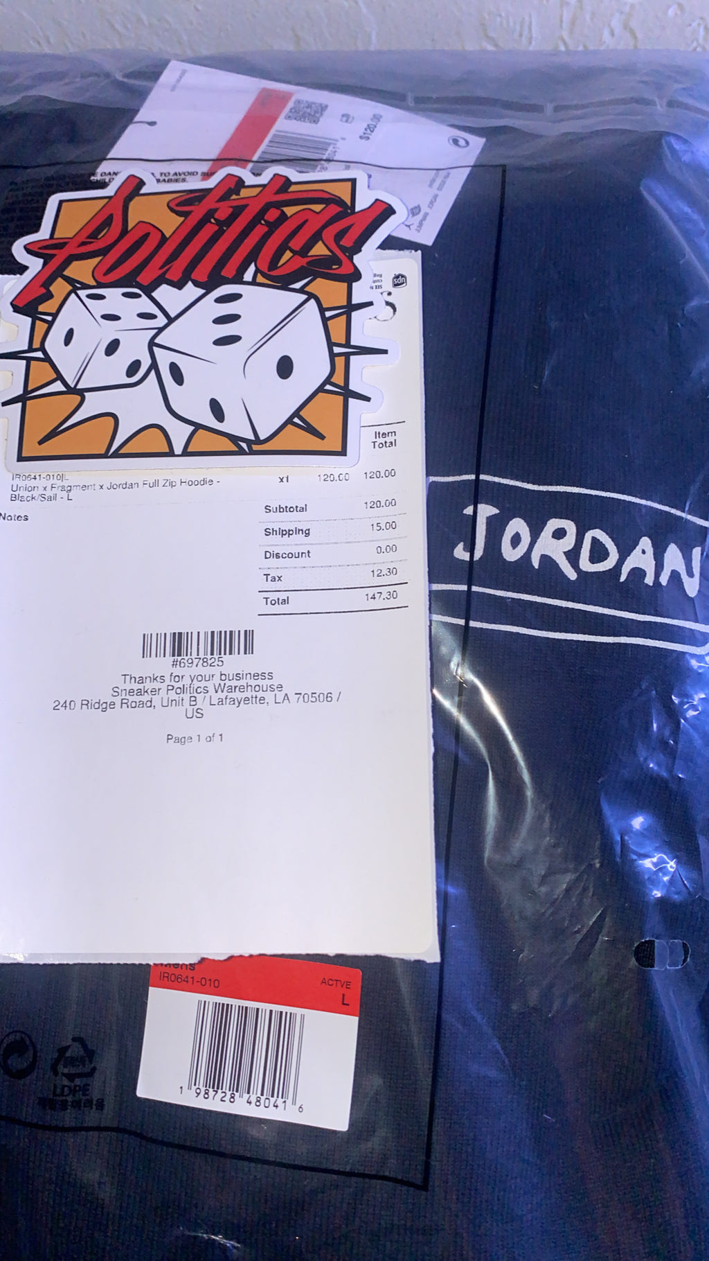 Jordan x Fragment x Union LA Zip-Up Hoodie